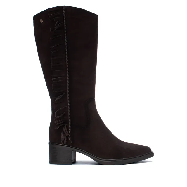 Carmela 16425302 botte cuir marron franges
