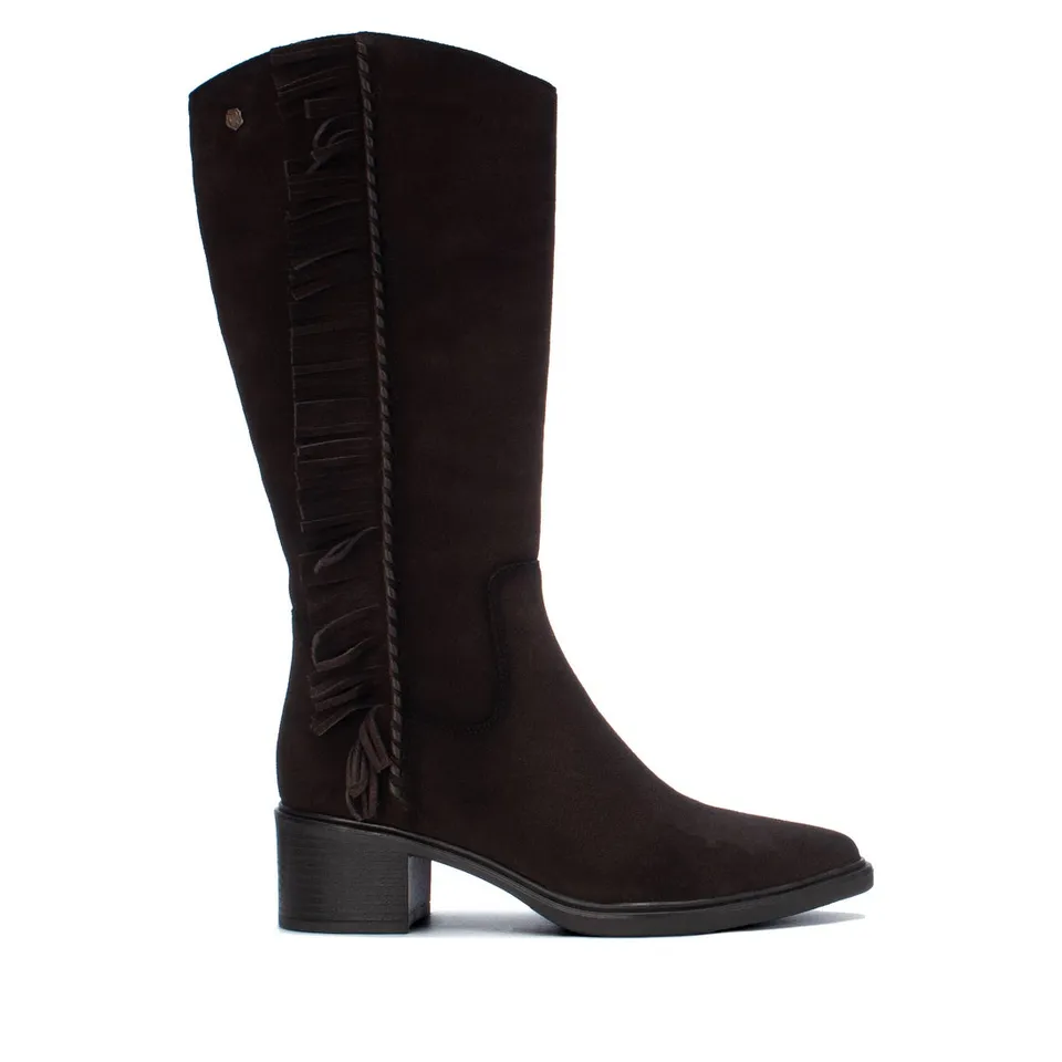 Carmela 16425302 botte cuir marron franges