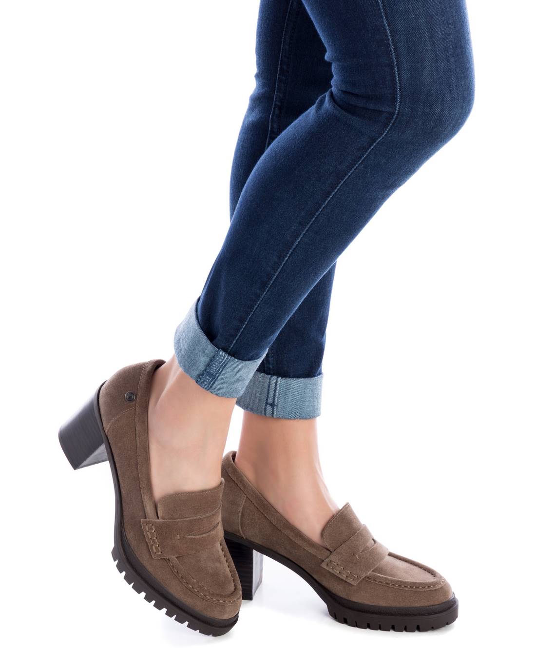 Carmela 16037103 mocassins cuir marron talon 8 cm