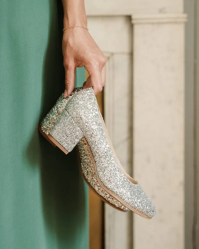 Dessine Moi Un Soulier Glitter Argent escarpins personnalisables glitter
