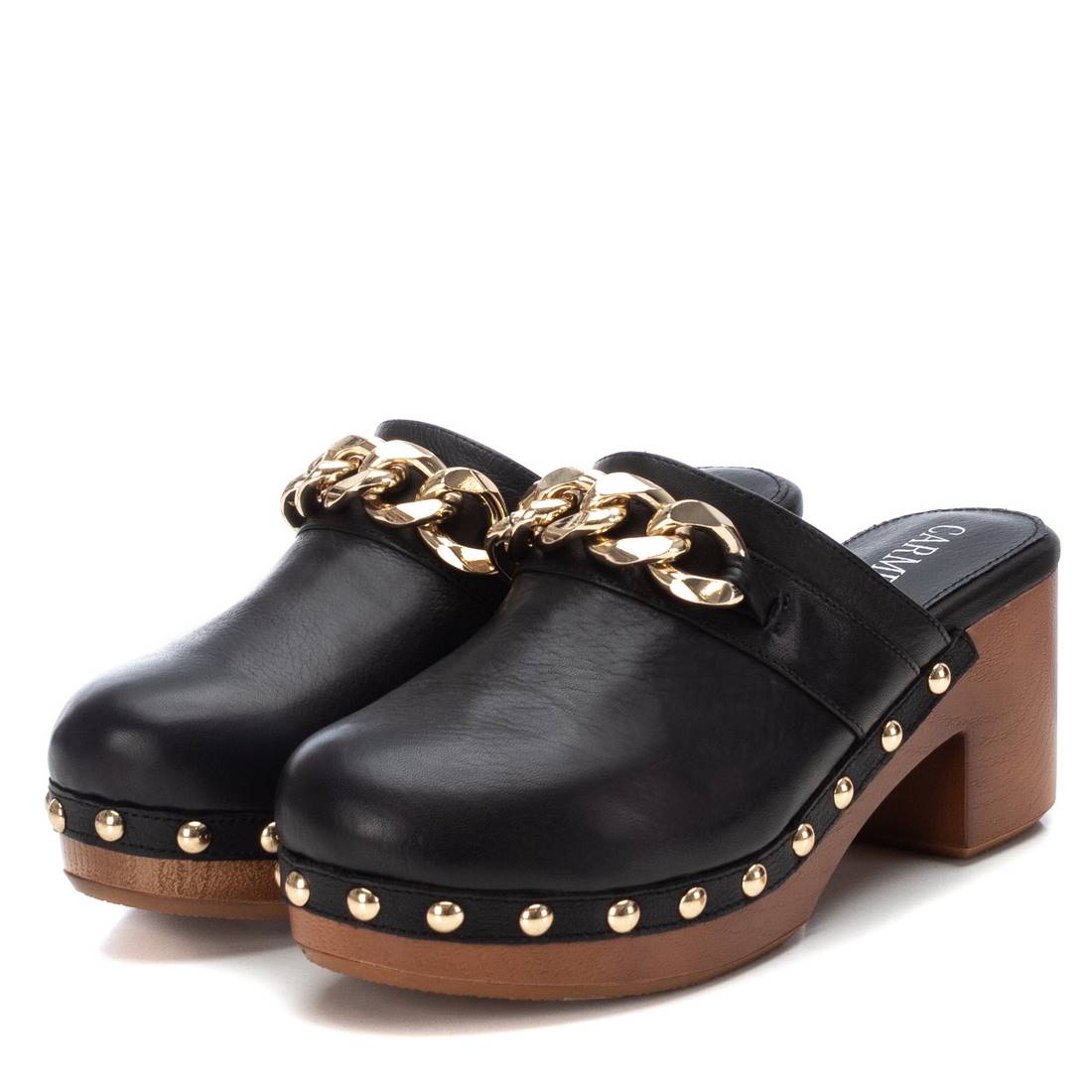 Carmela 16062702 sabot cuir noir talon 7 cm