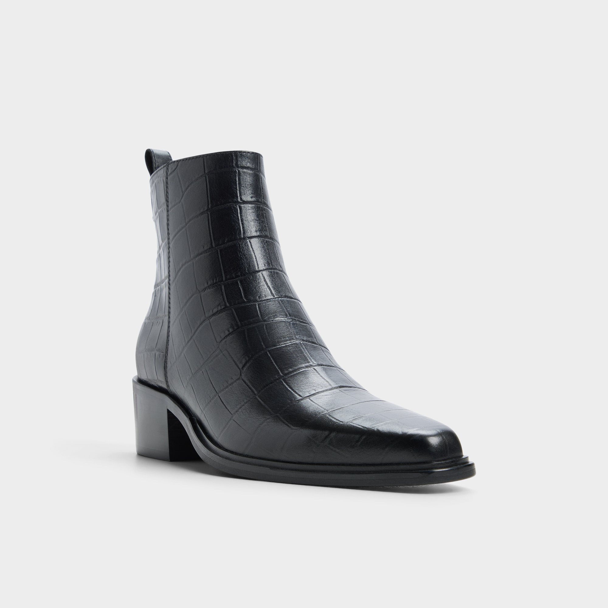 ALDO Brazos bottes western noires cuir croco