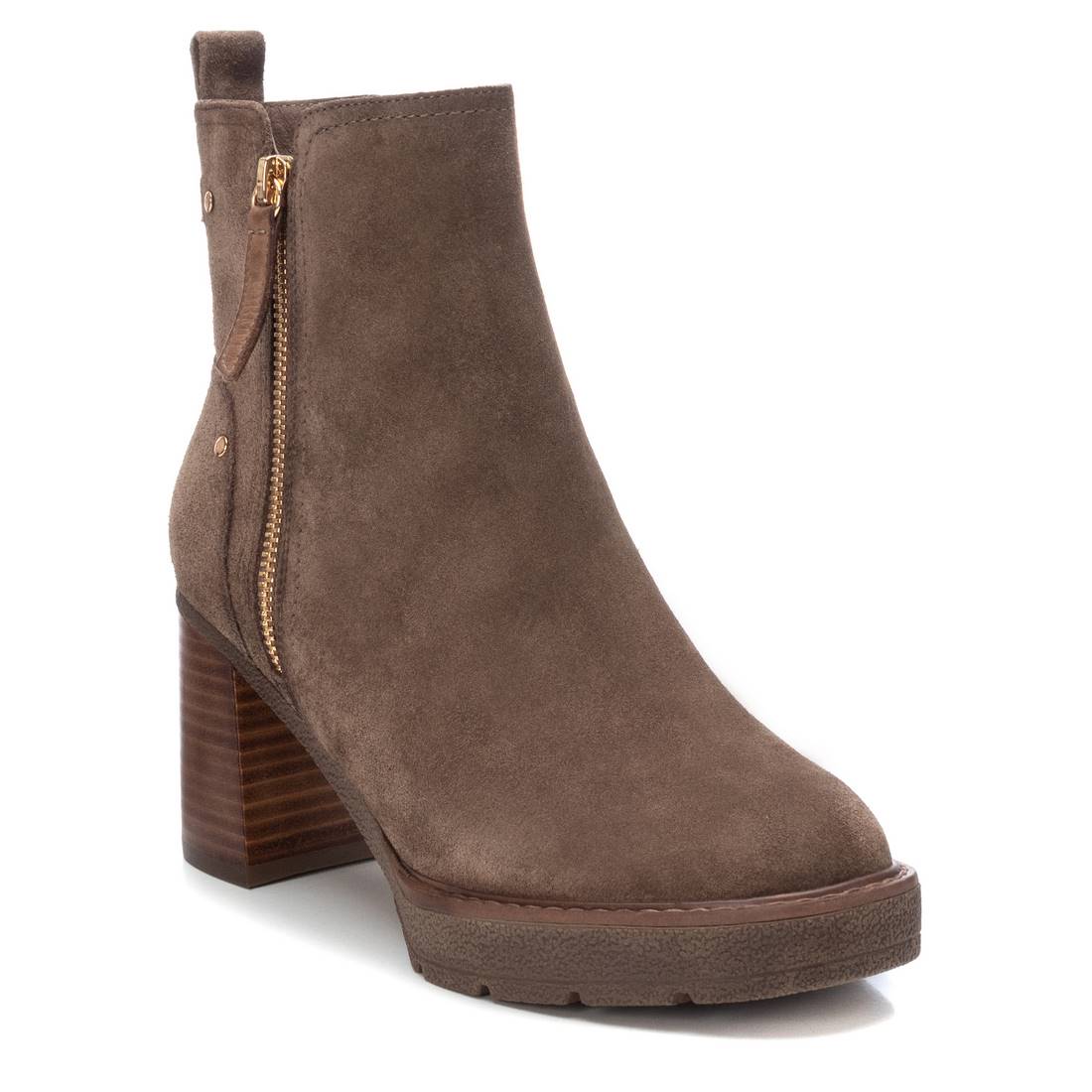 Carmela 16185803 bottines daim marron talon large