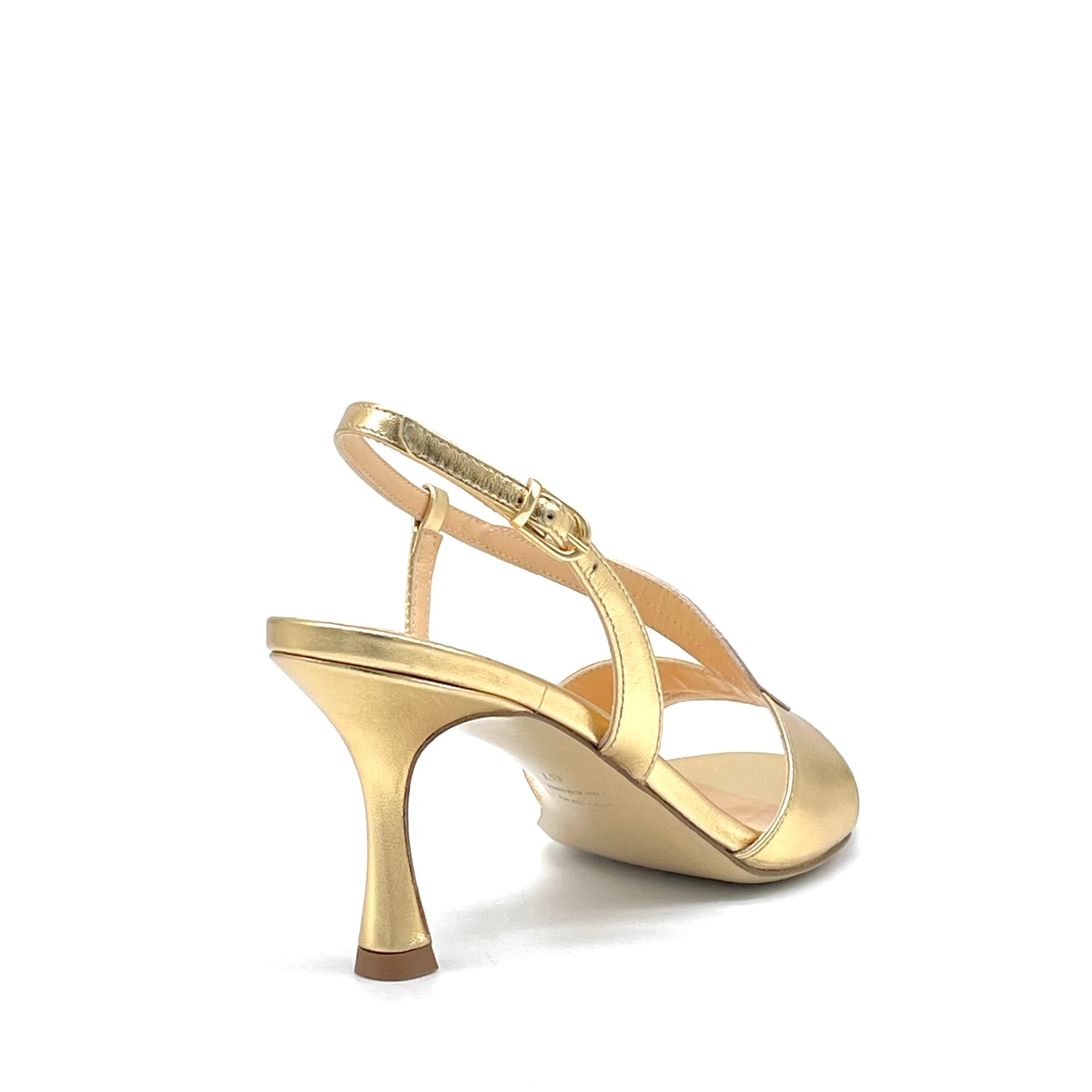 Elata 16123 sandale cuir laminé or talon 7,5 cm