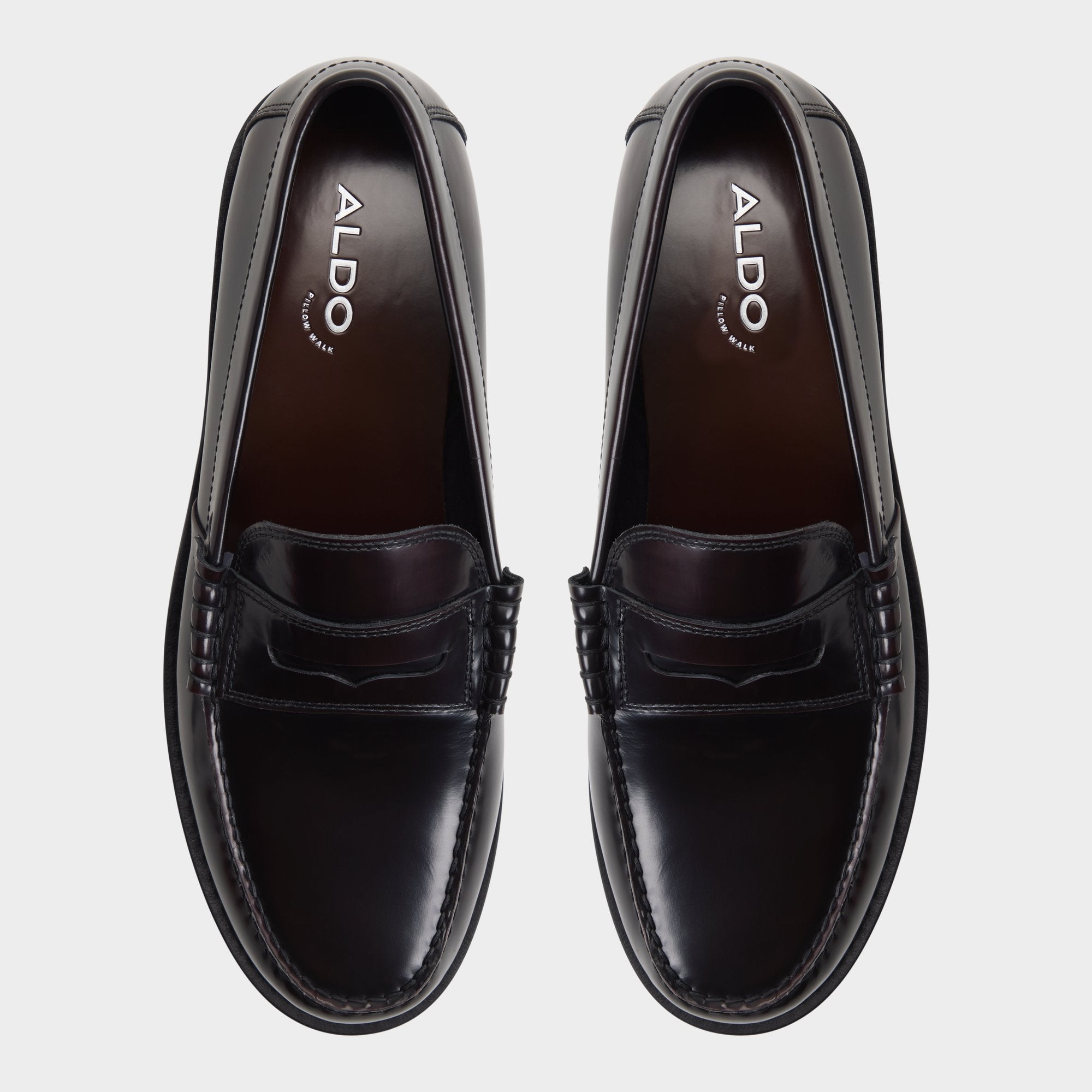 ALDO Emil mocassins homme bordeaux cuir véritable