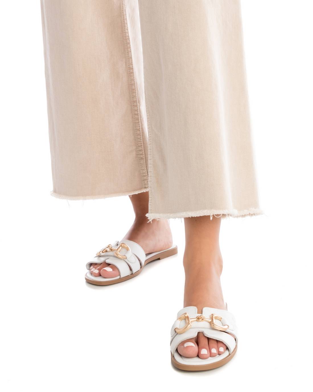Carmela 161570 16157001 sandale cuir blanche chaîne