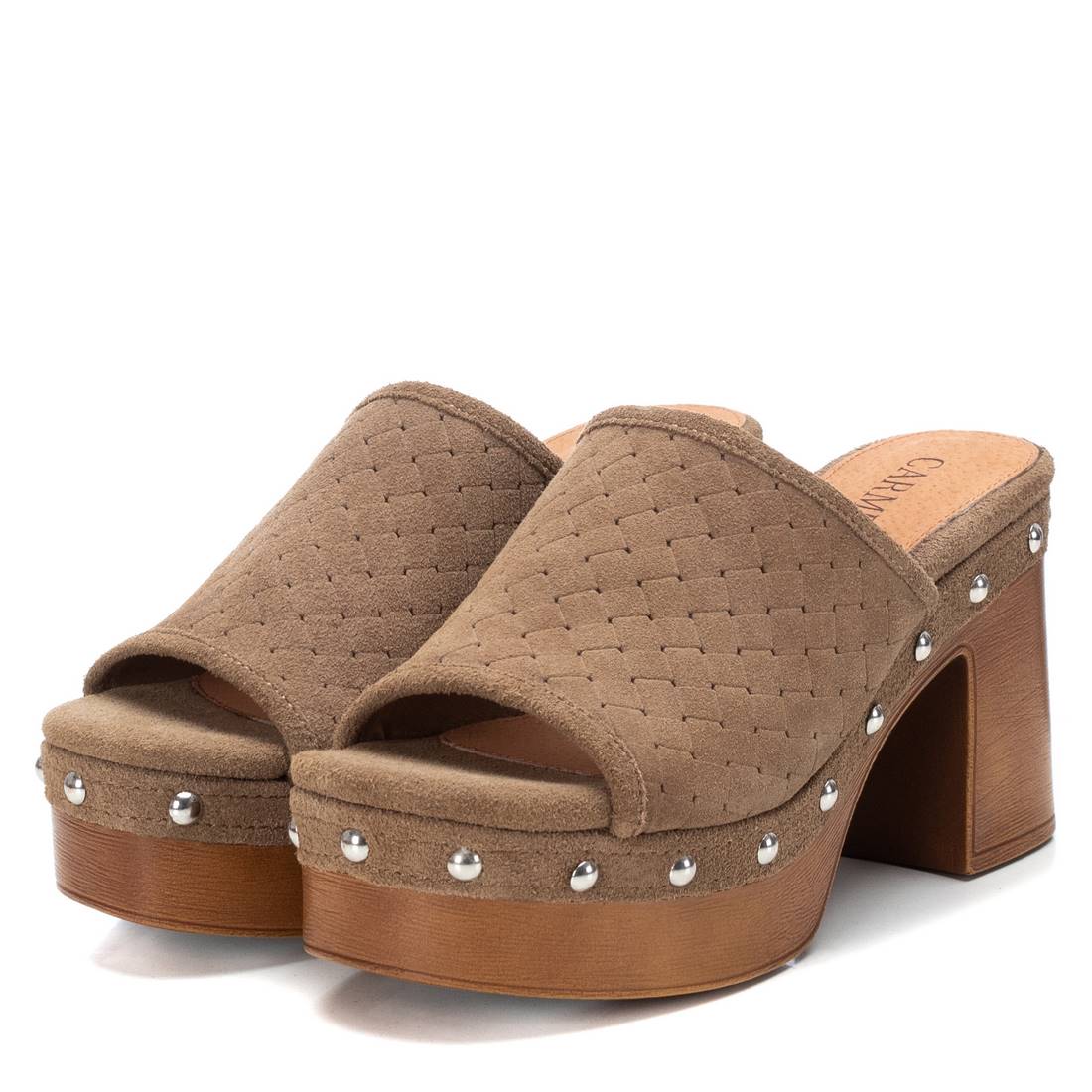 Carmela 16060501 sabot femme marron talon bois