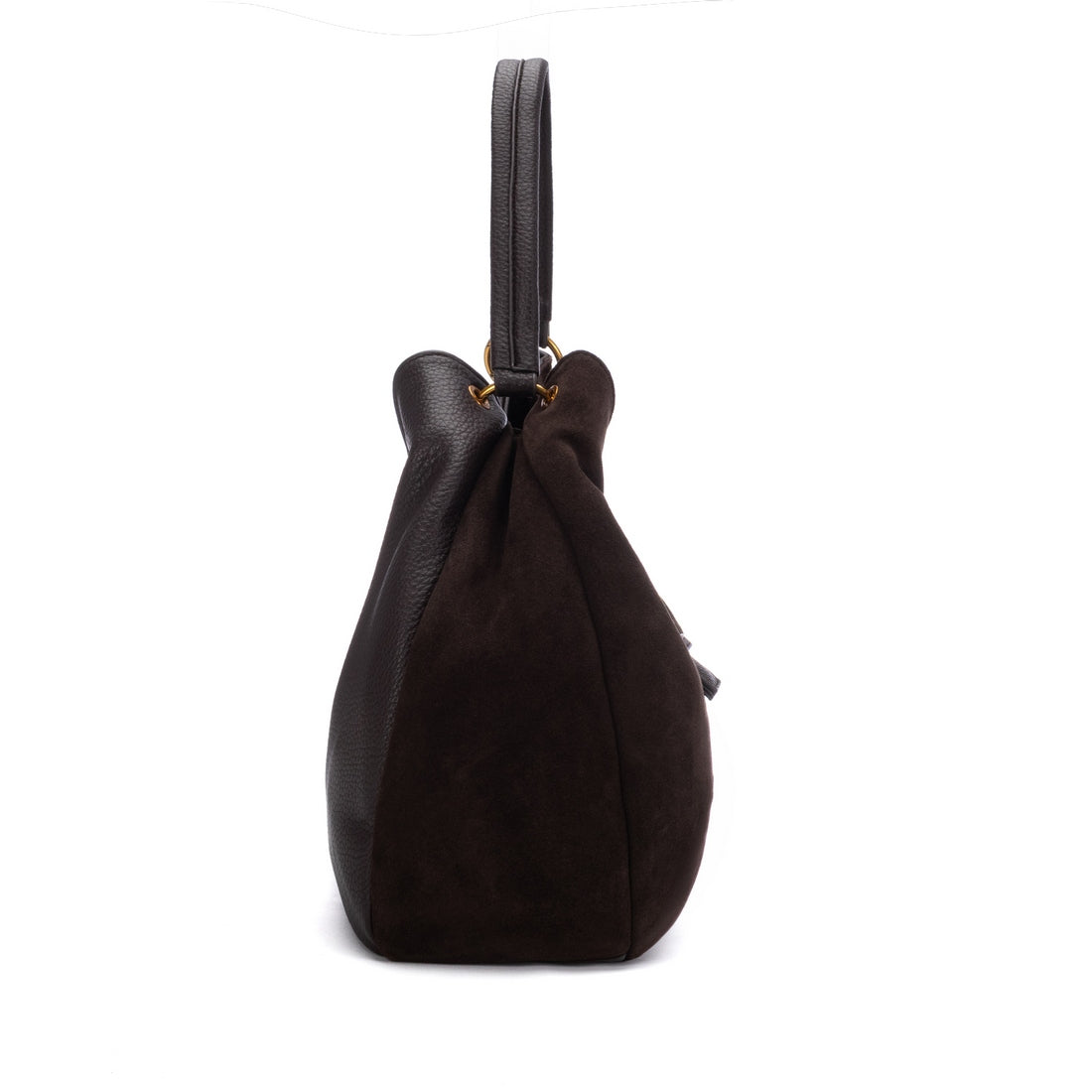 Carmela 18623902 sac épaule cuir marron daim 44 cm