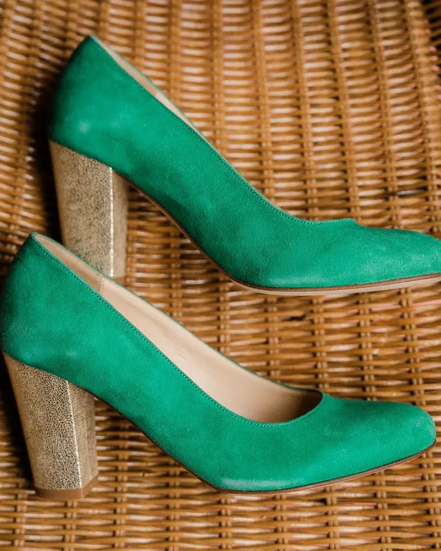 Dessine Moi Un Soulier escarpin velours vert émeraude 36,5