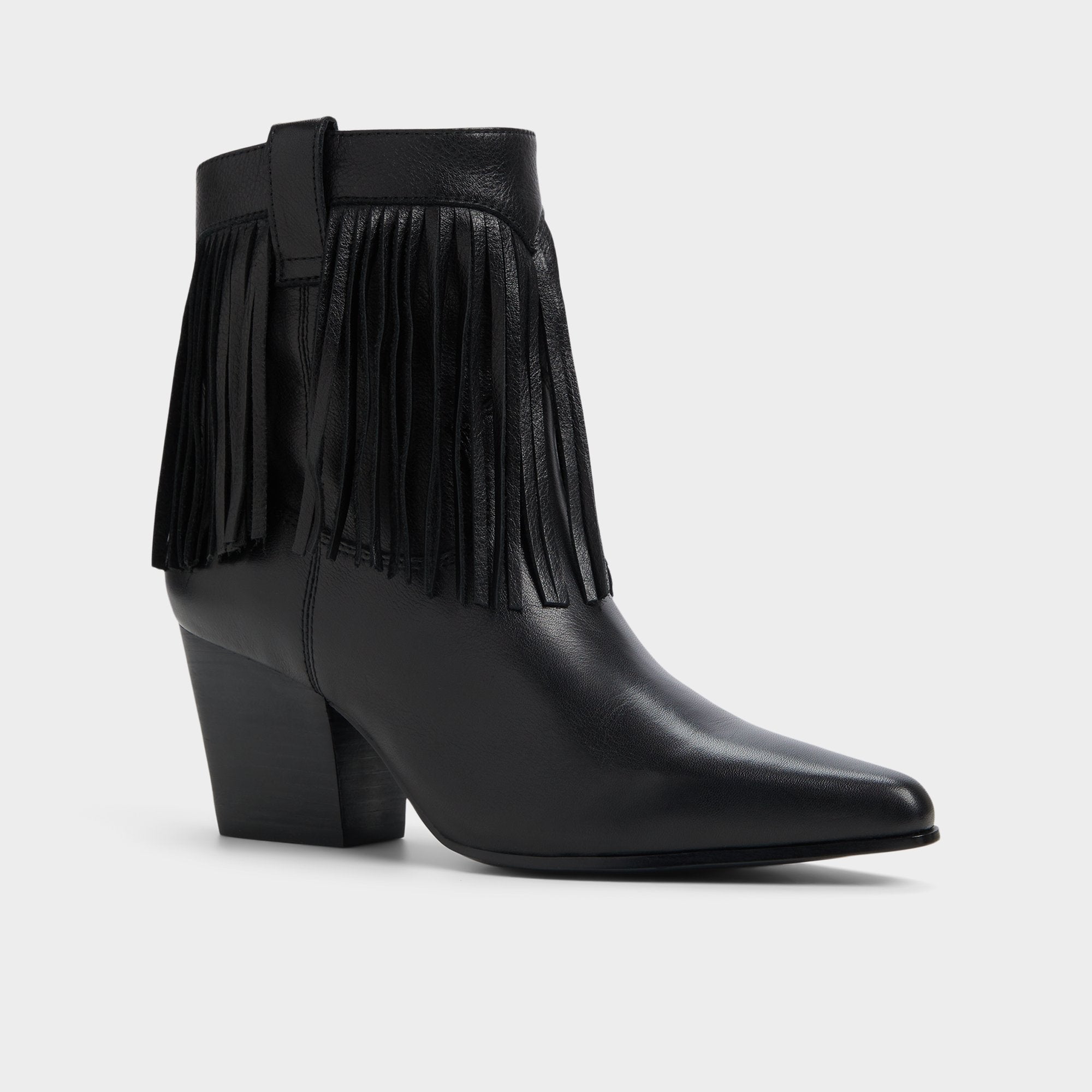 ALDO Jollene bottines cuir noir franges femme