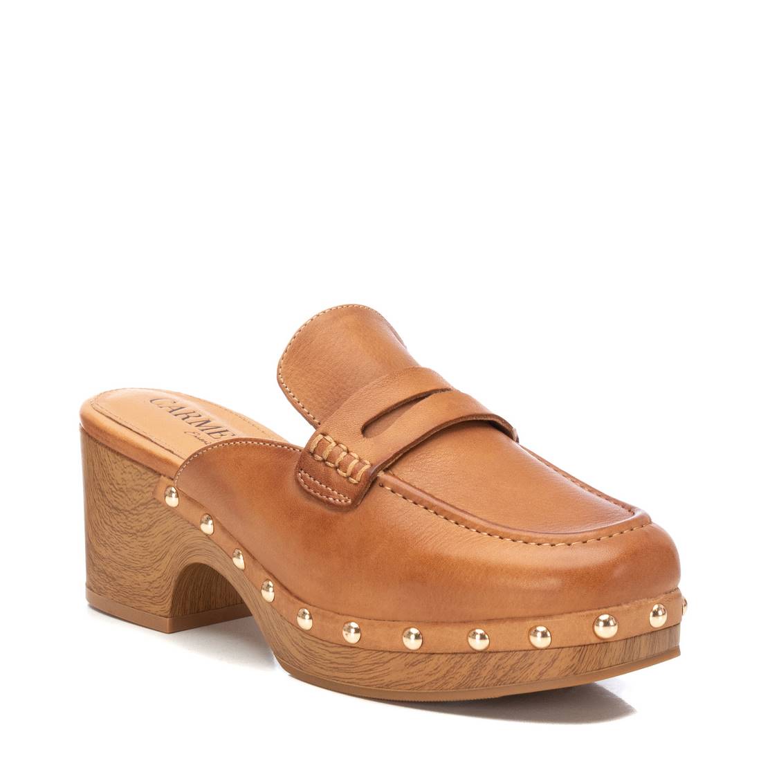 Carmela 16147702 sabot cuir marron talon 7 cm