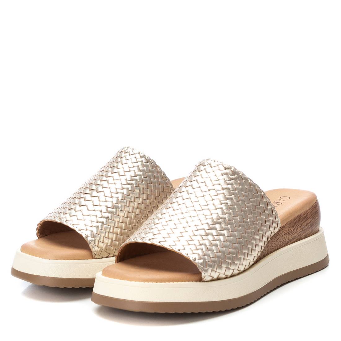 Carmela 16154703 sandale femme dorée cuir compensée