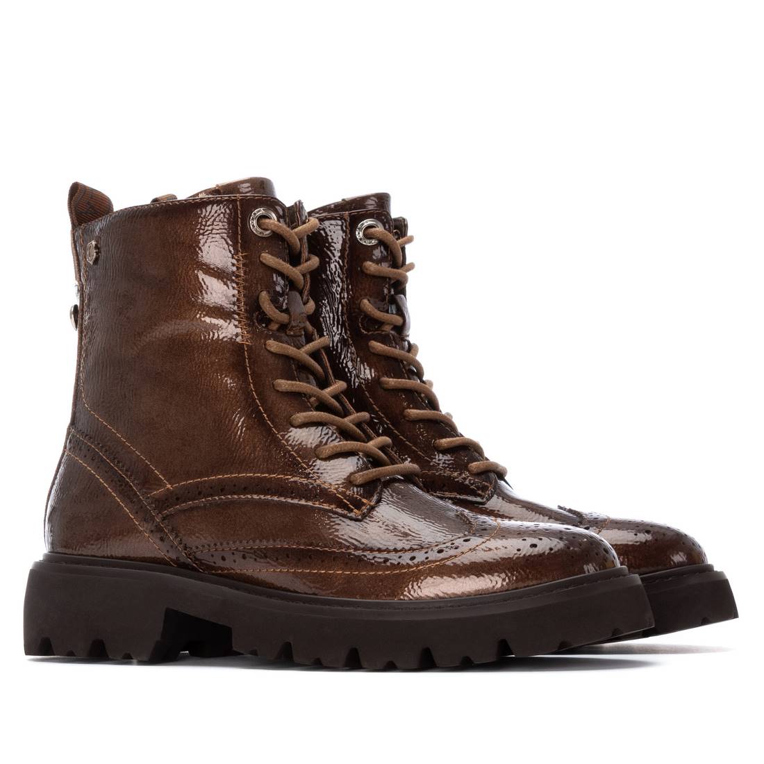 Carmela 16259303 bottine vernis marron à lacets