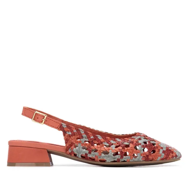 Carmela 16218512 ballerines femme corail cuir tressé