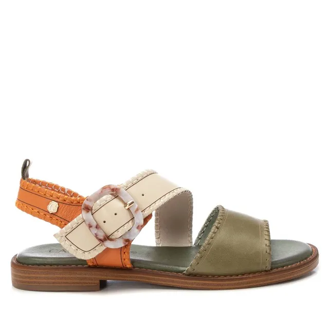 Carmela 16220303 sandales femme vert kaki cuir véritable