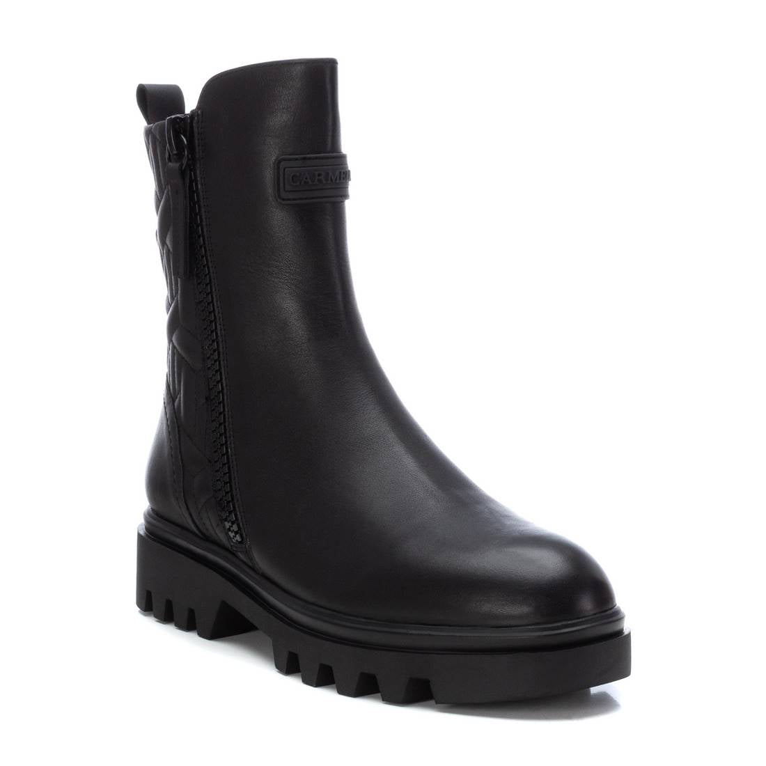 Carmela 16028001 bottine femme cuir noir matelassée
