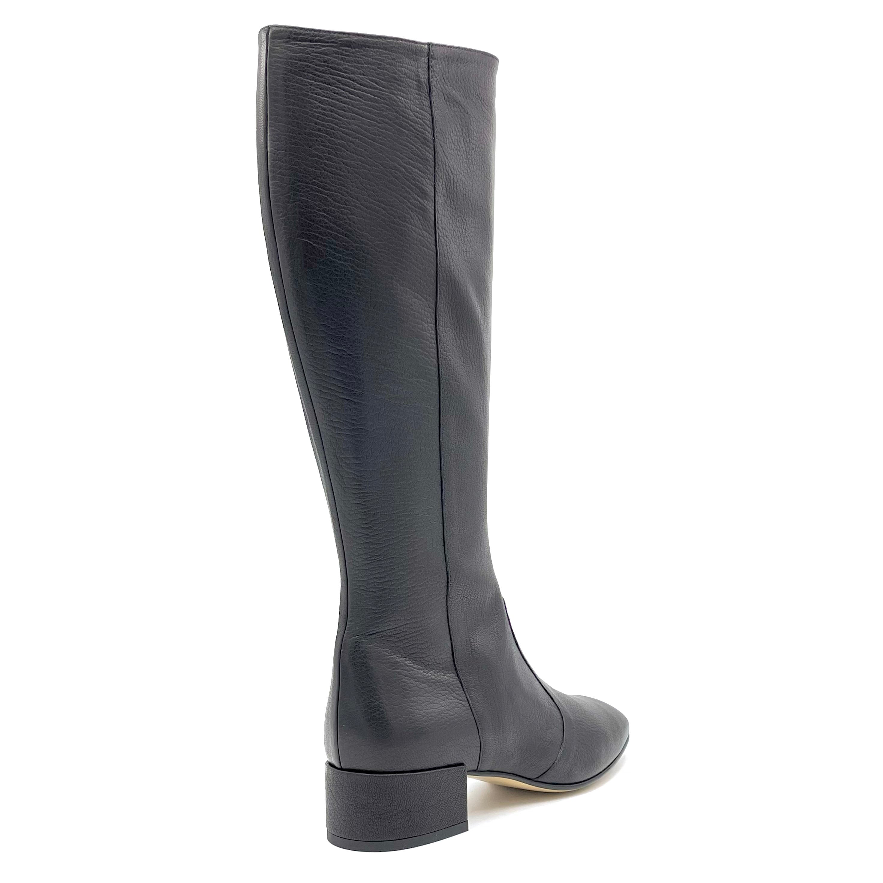ELATA 56548 bottes cuir noir talon 3,5 cm
