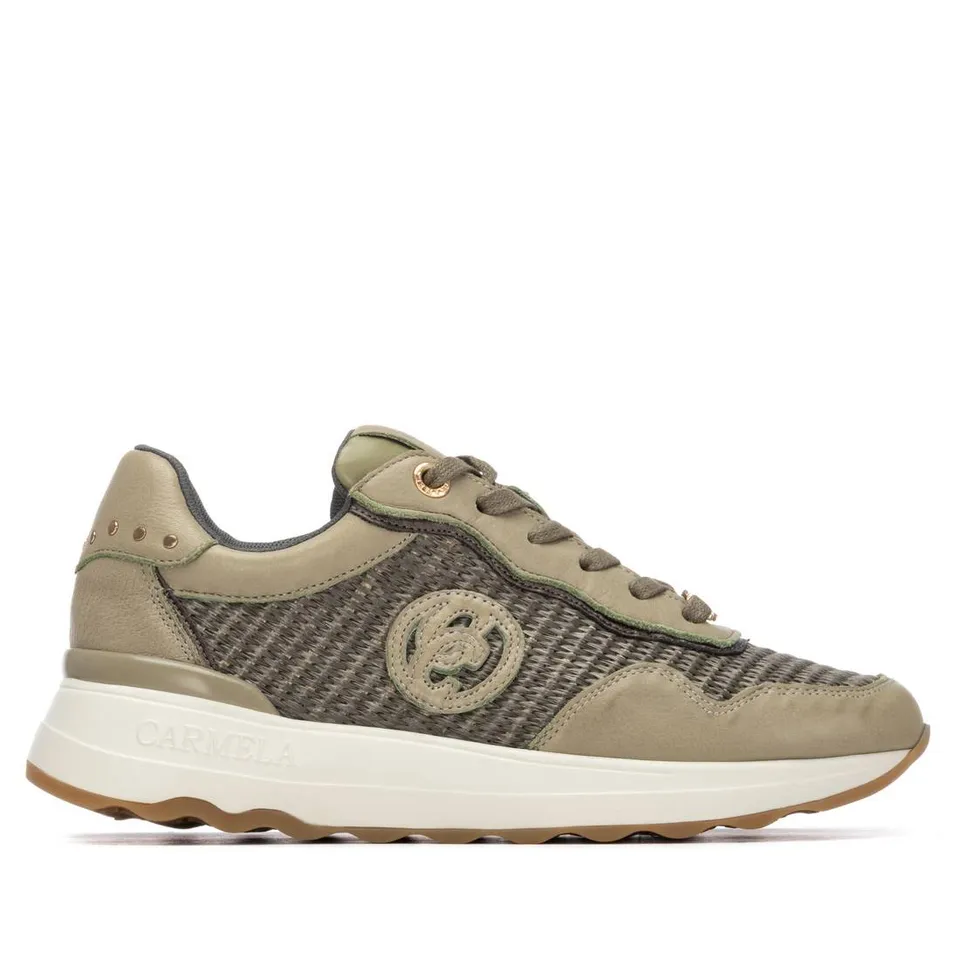 Carmela 16323904 basket compensée kaki semelle épaisse