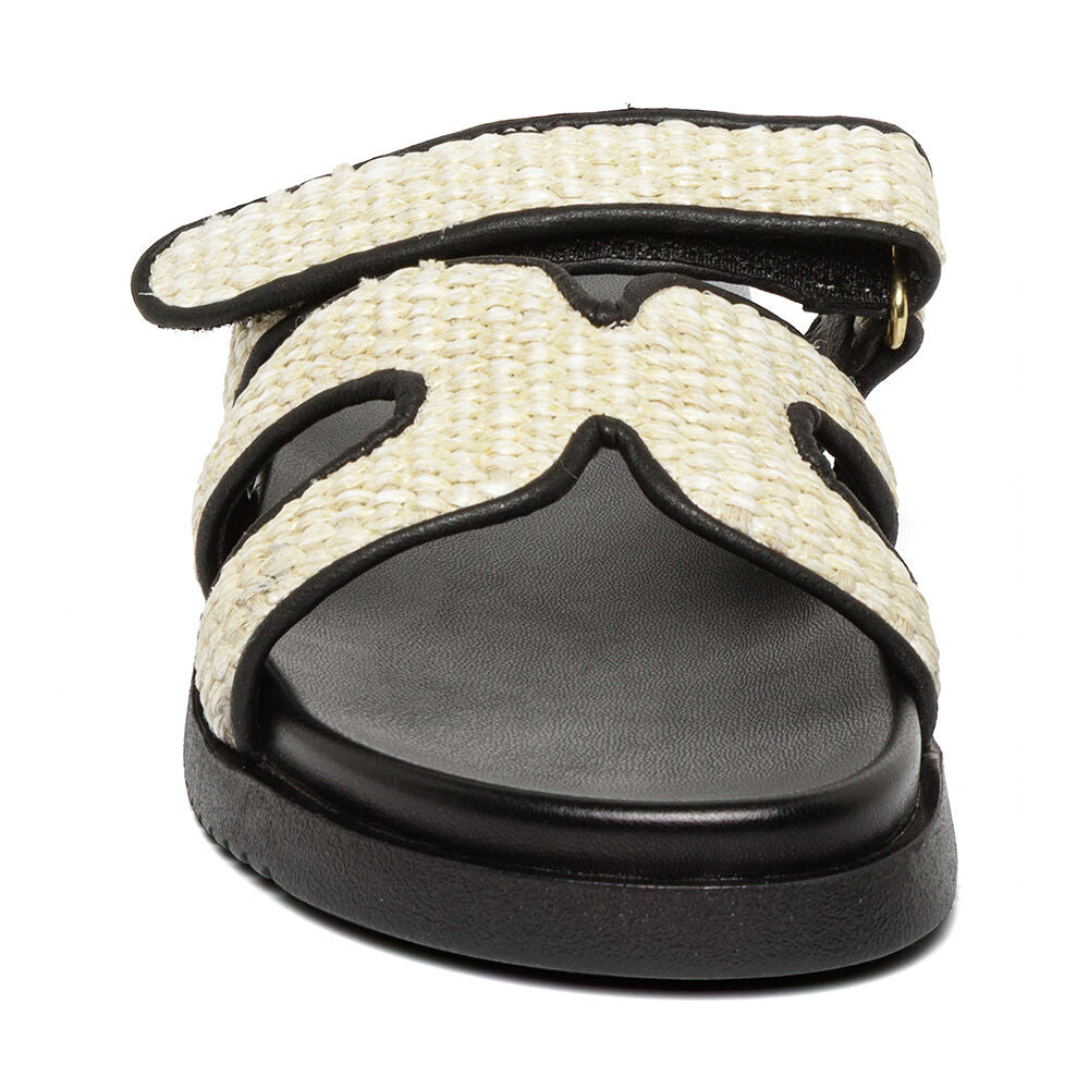 Steve Madden Missile-E sandales plates naturel noir cuir