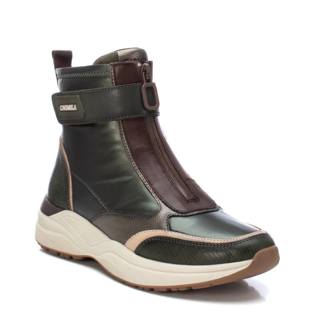 Carmela 16196202 sneakers femme vert cuir épaisse