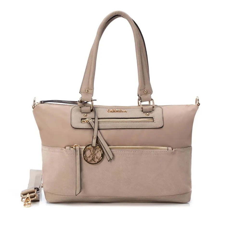 Carmela 18606503 sac épaule nylon marron 6 poches femme