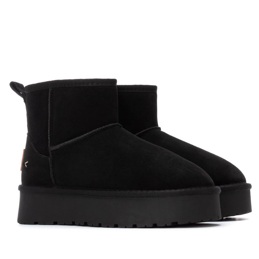 Carmela 16263205 bottines suède noires fourrées plates