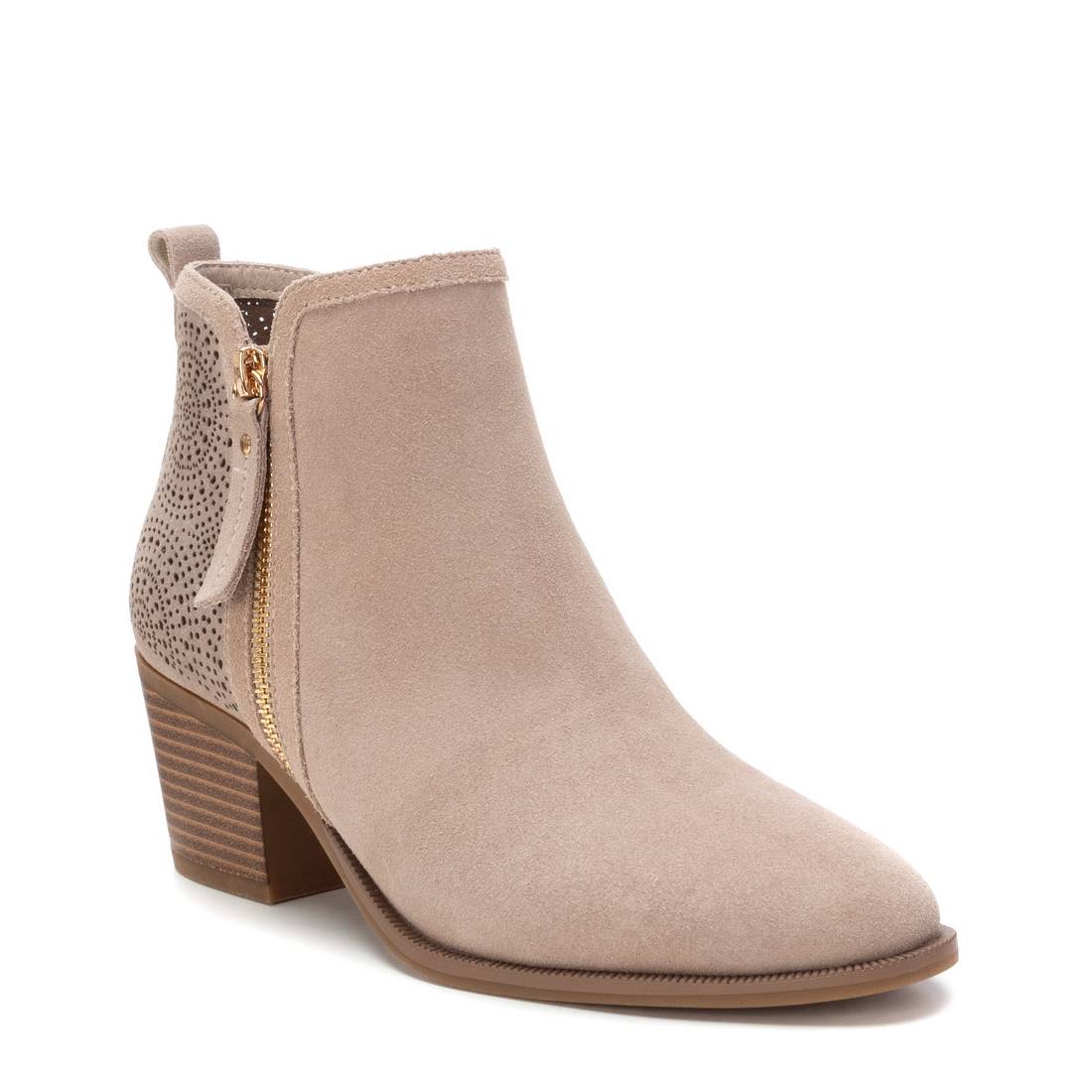 Carmela 16216303 bottines suède beige talon large