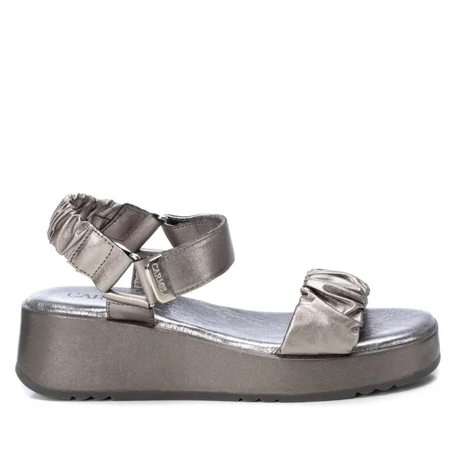 Carmela 16081109 sandale femme grise cuir plat