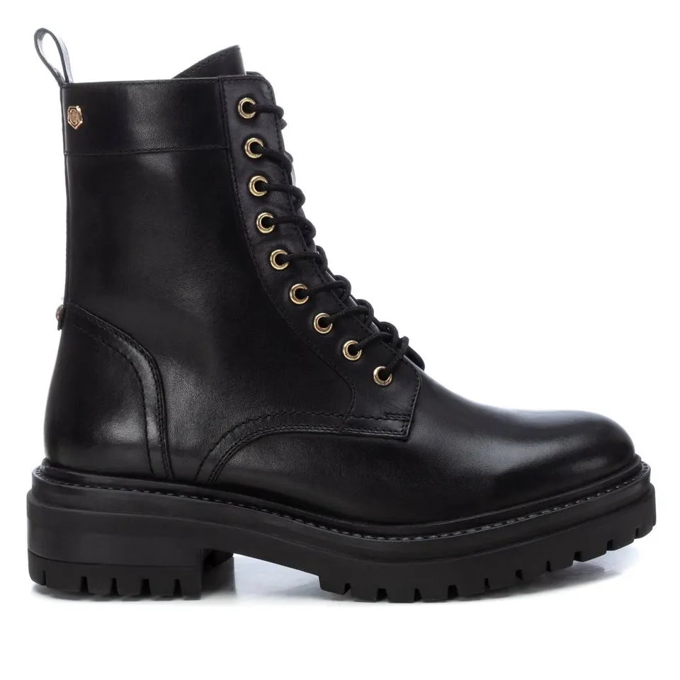 Carmela 16178001 bottines cuir noir lacets zip
