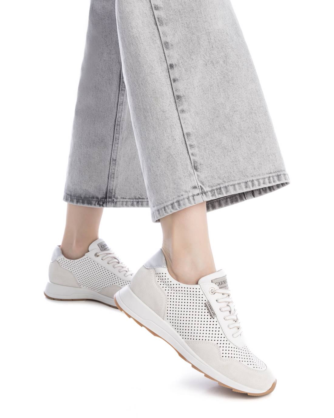 Carmela 16215101 baskets cuir blanc lacets