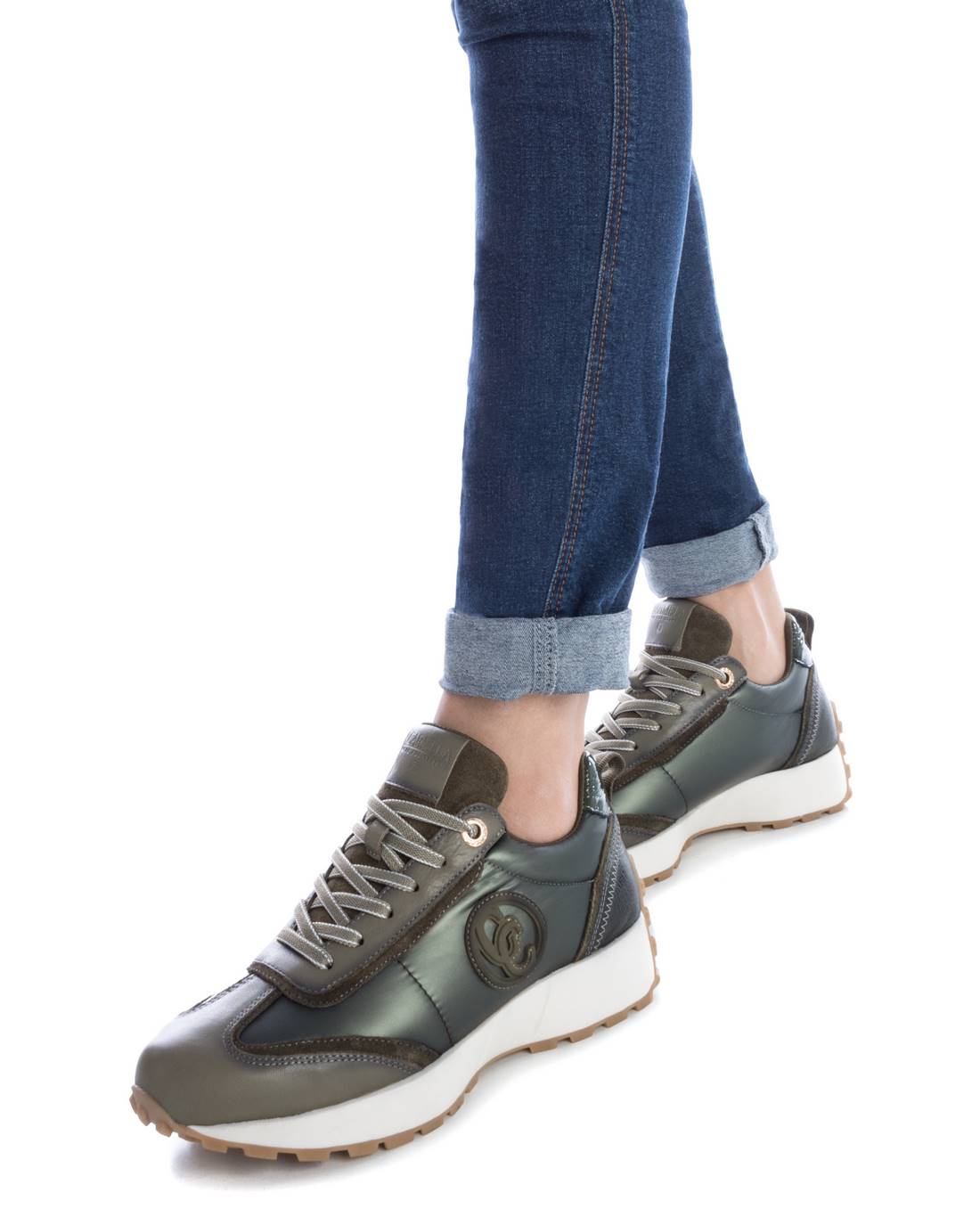 Carmela 16111701 baskets femme vertes cuir