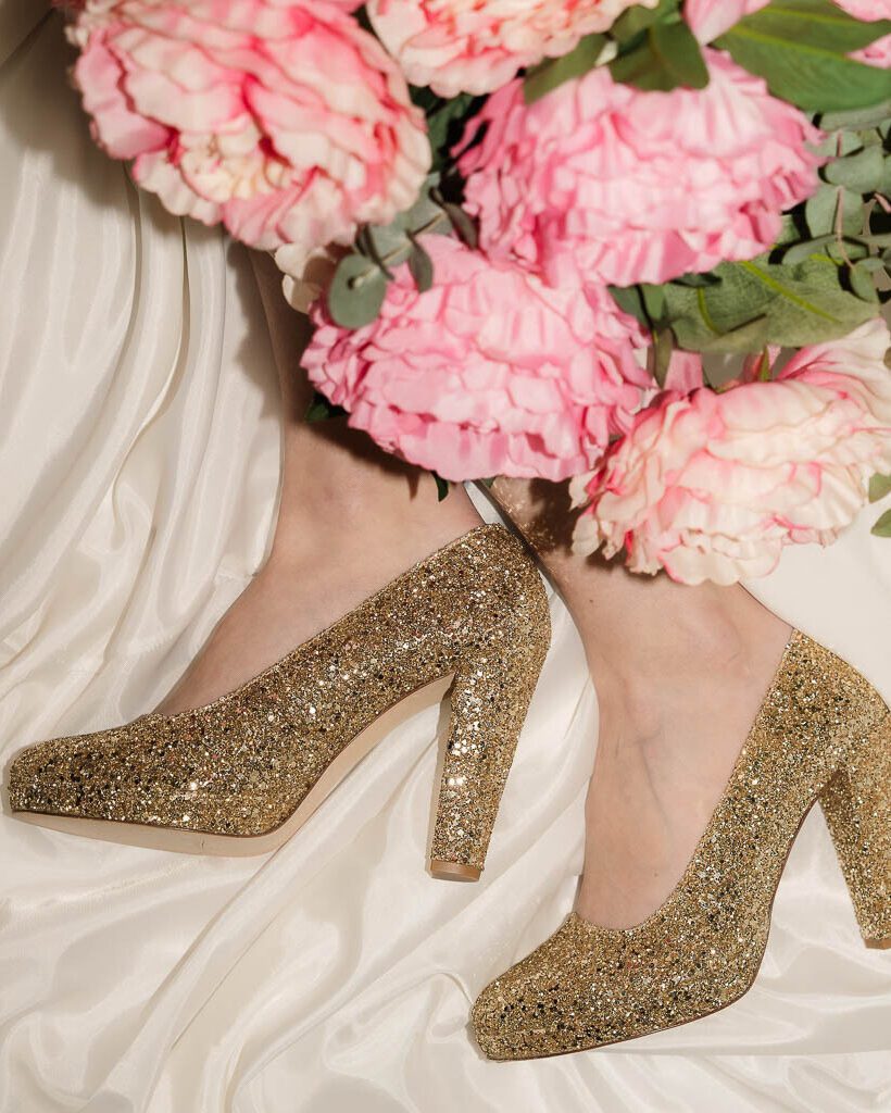 Dessine Moi Un Soulier Plateforme escarpin glitter champagne