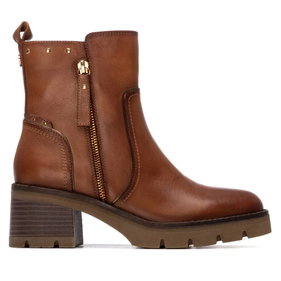 Carmela 16257203 bottines femme camel cuir talon moyen
