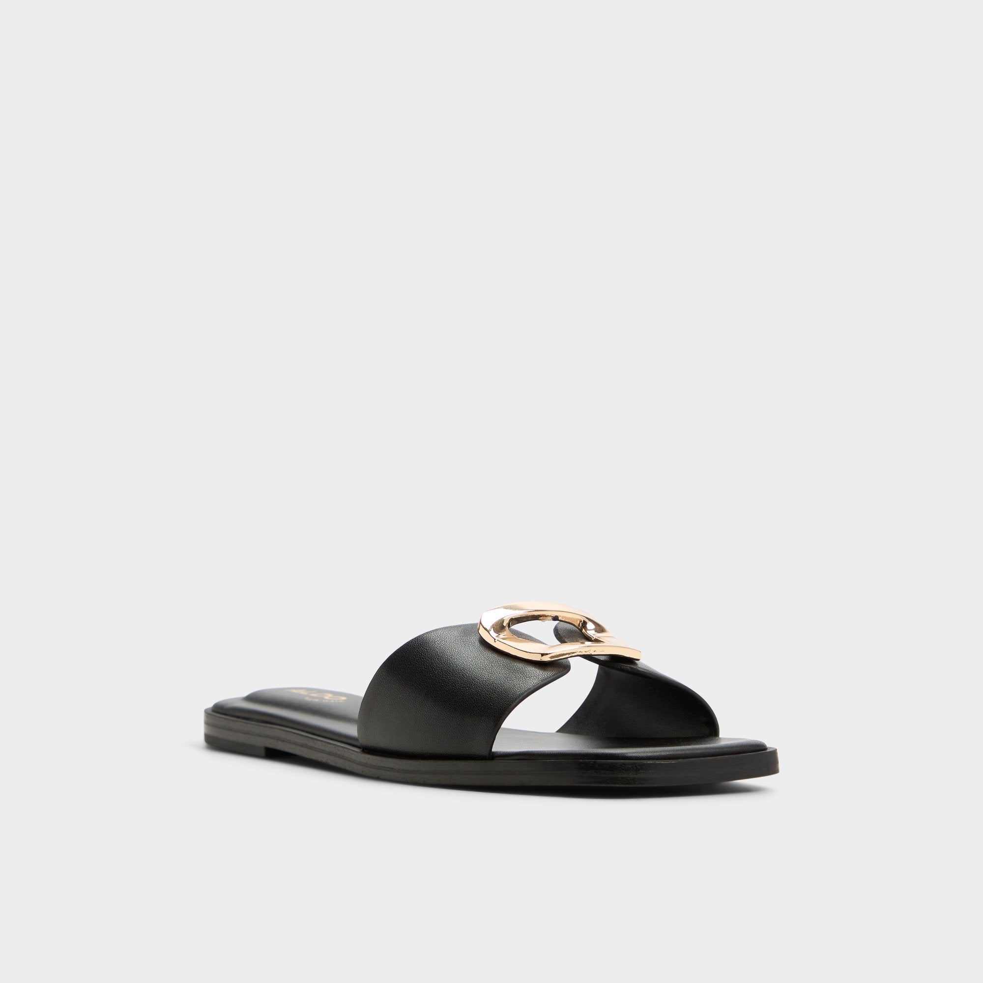 ALDO Tidella sandales plates noires cuir femme
