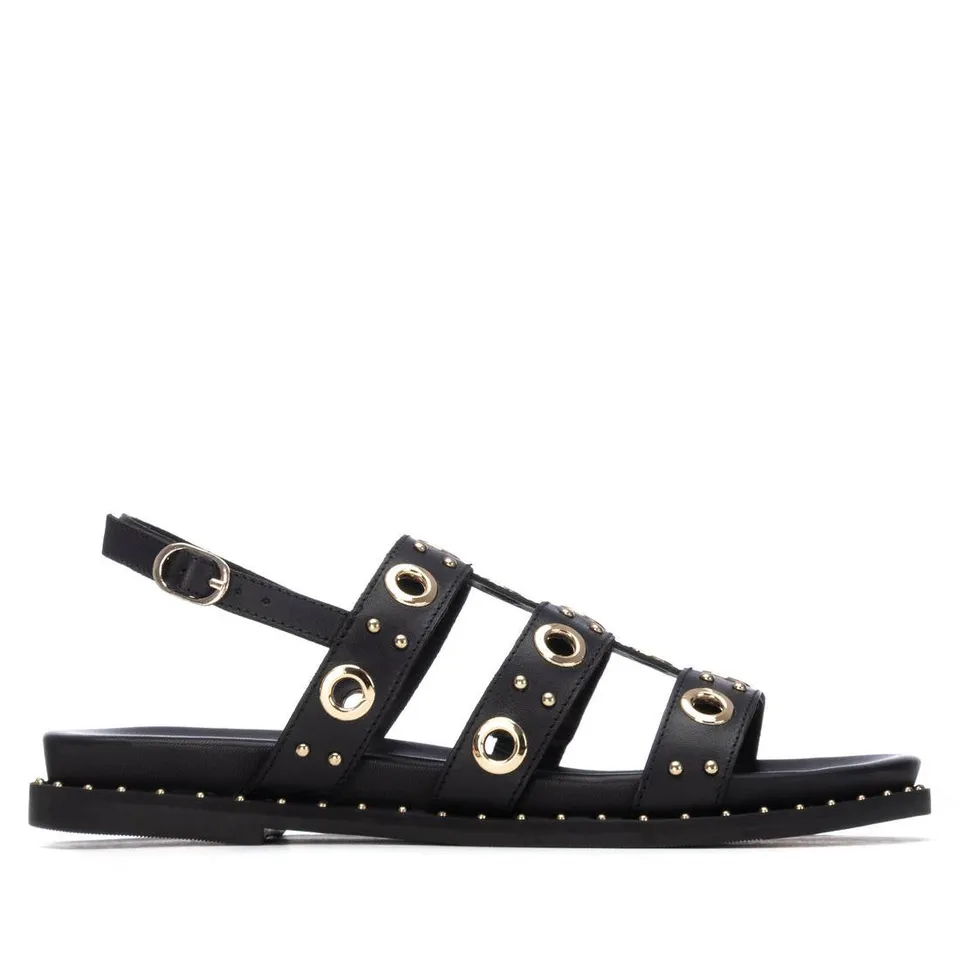 Carmela 16320803 sandales femme noir cuir plat