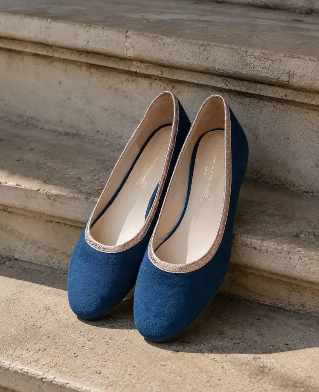 Dessine Moi Un Soulier ballerine velours bleu canard 37.5