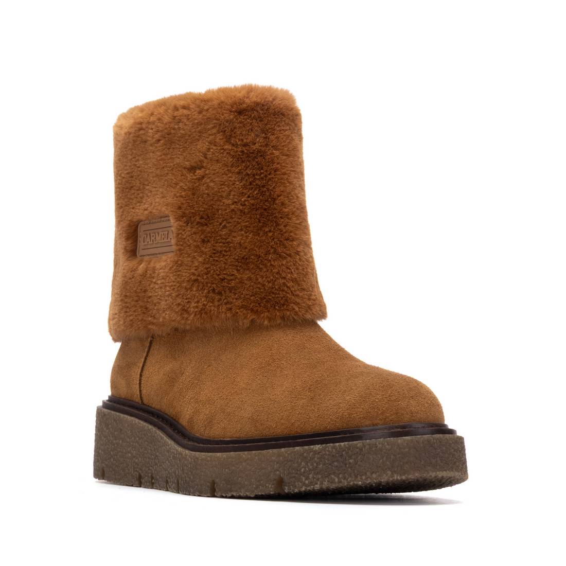 Carmela 16267101 bottines femme camel plates fourrées
