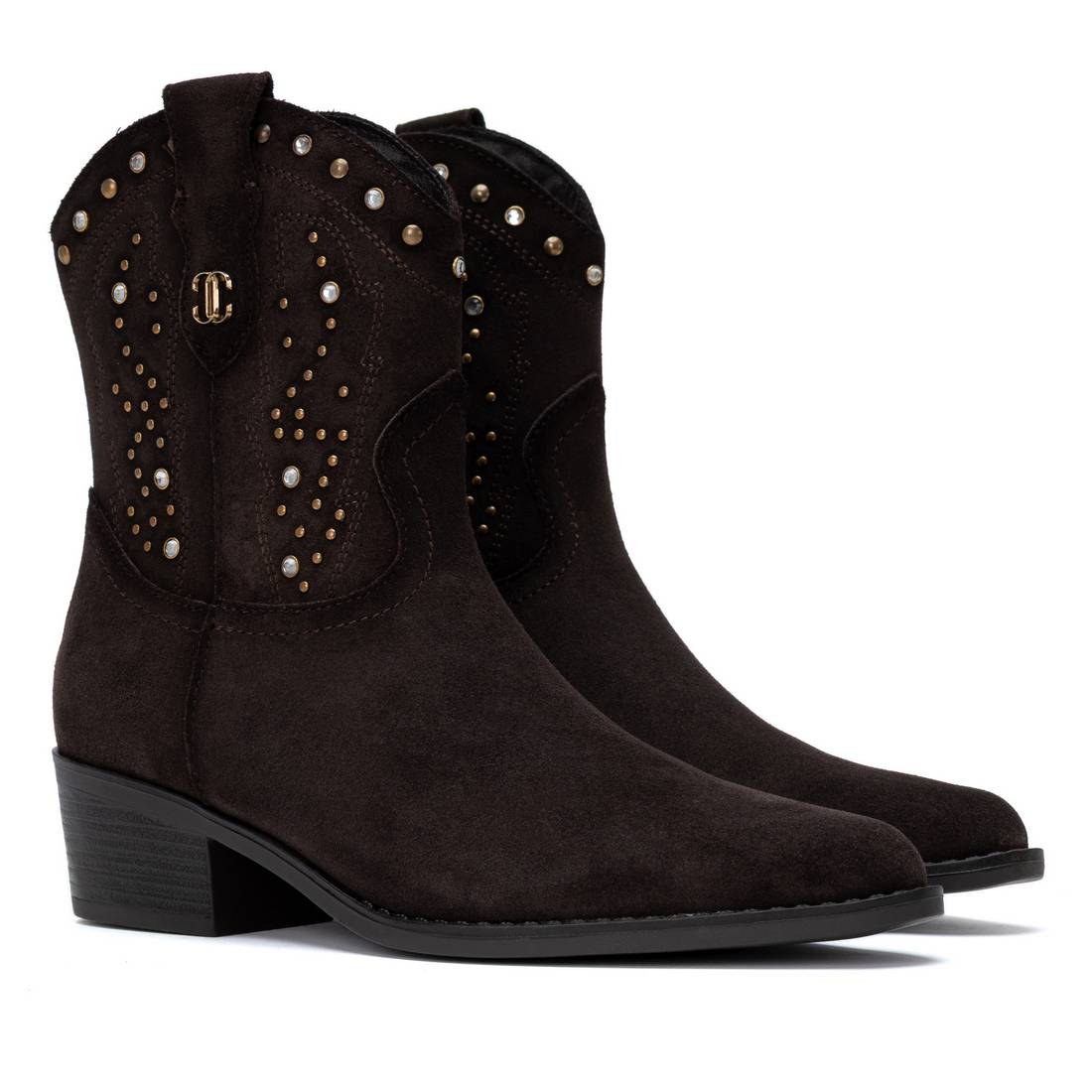Carmela 16424802 bottines cuir marron talon bas