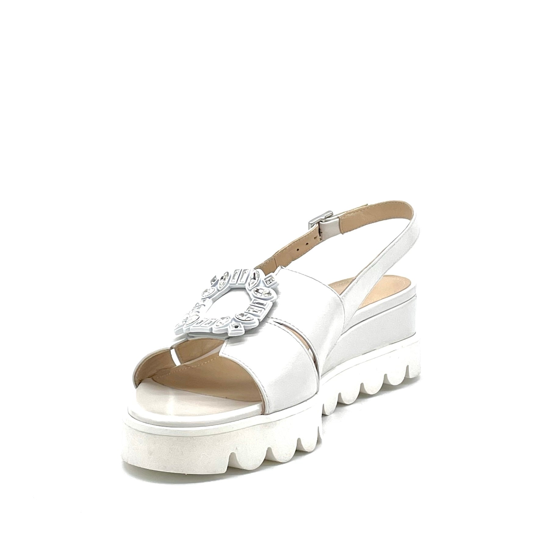 Elata 15176-1 sandale cuir lait bijou talon 5 cm