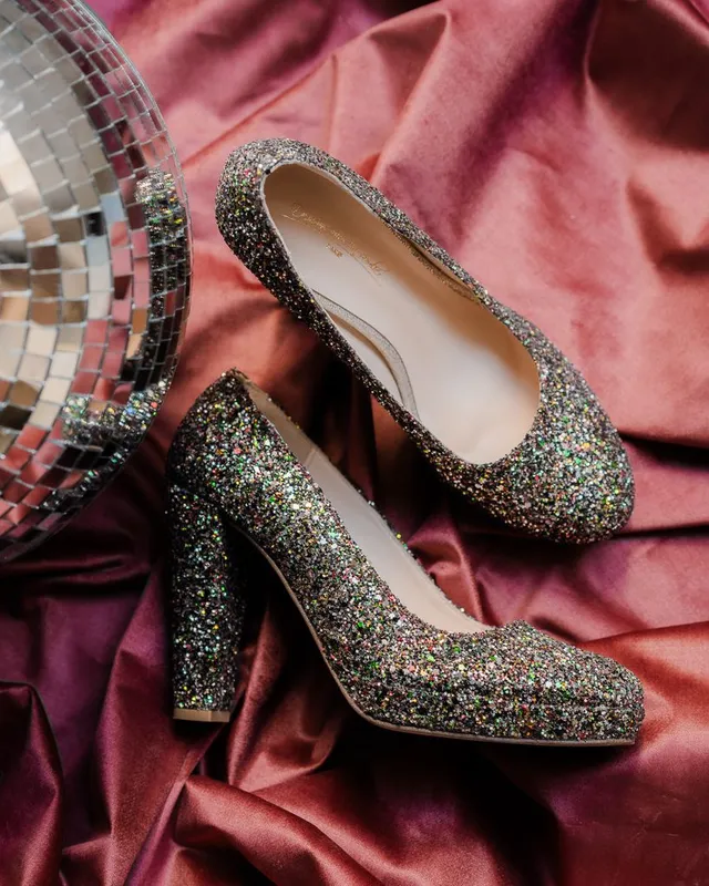 Dessine Moi Un Soulier escarpin plateforme glitter multicolore