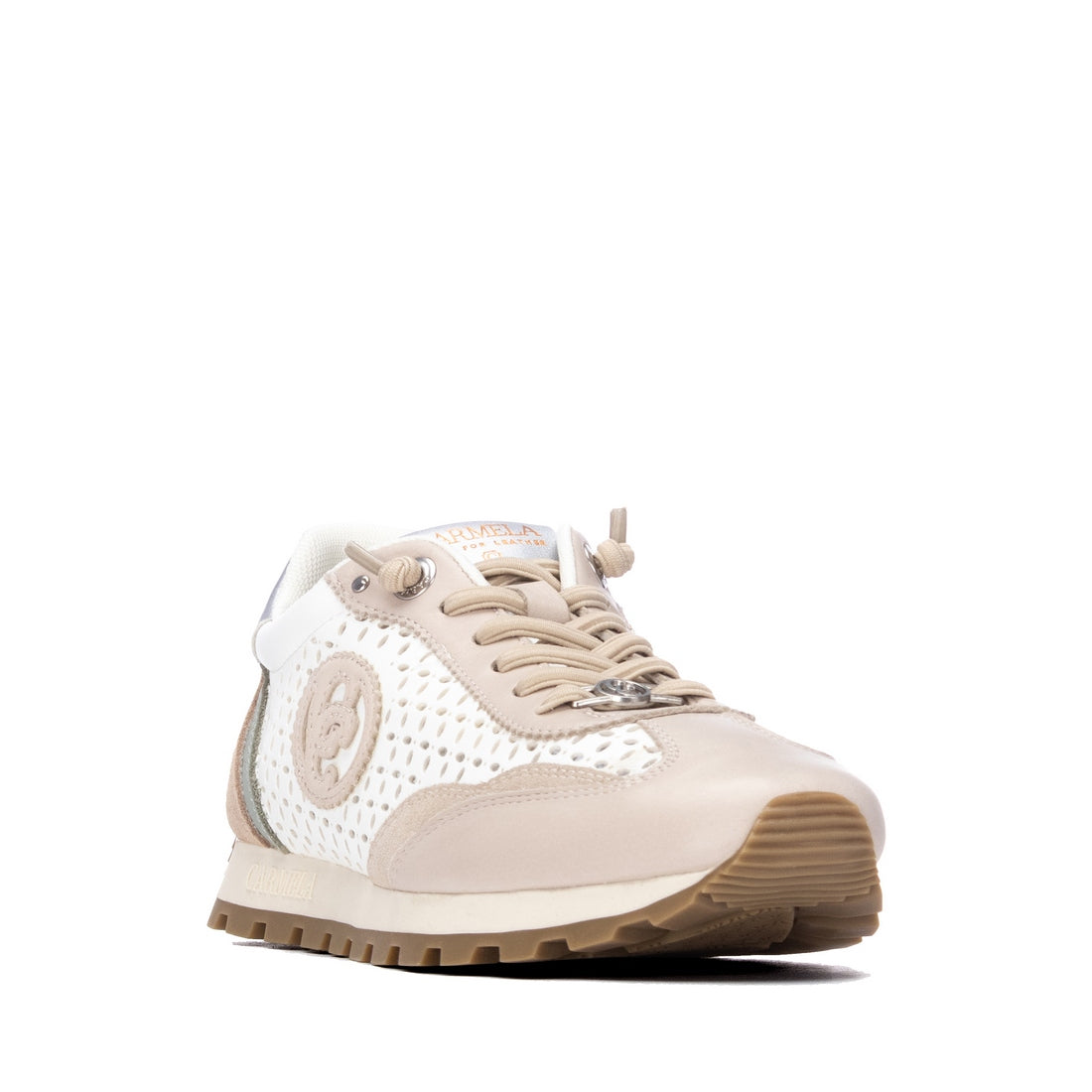 Carmela 16311302 basket cuir beige lacet plat