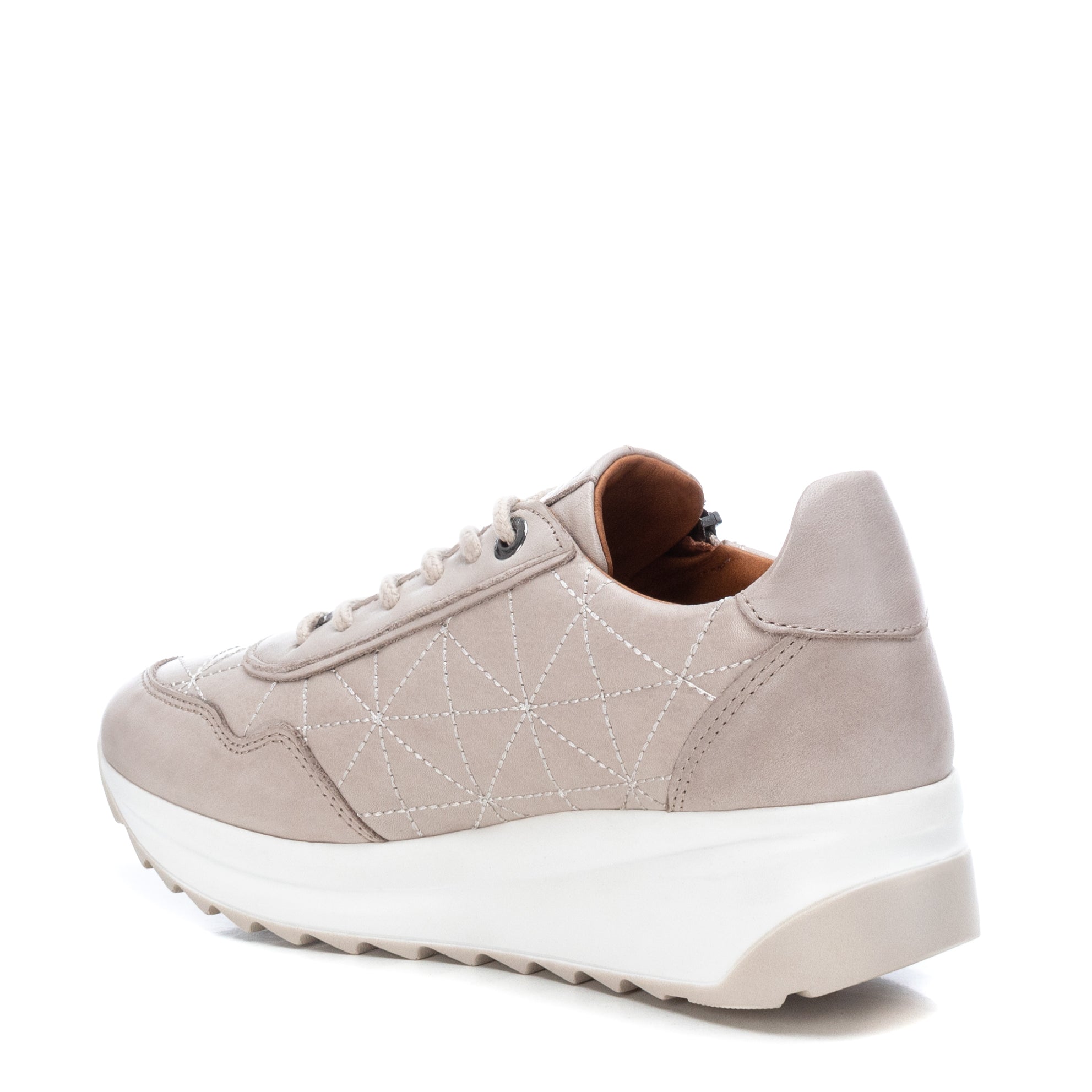 Carmela 16020902 sneaker cuir blanc compensé zip