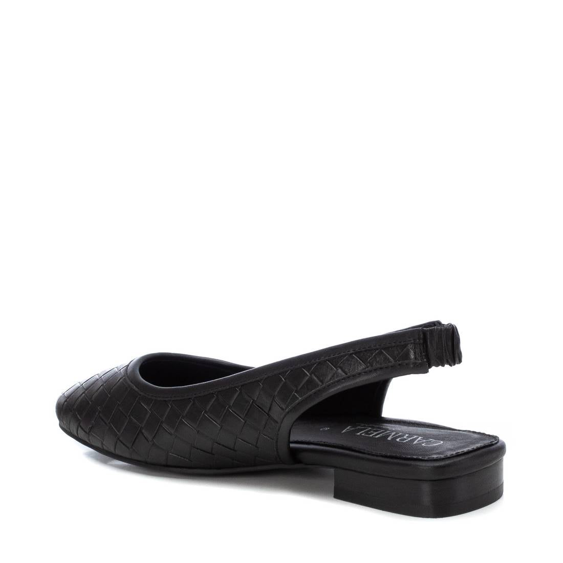 Carmela 16062403 ballerines cuir noir élastique motif