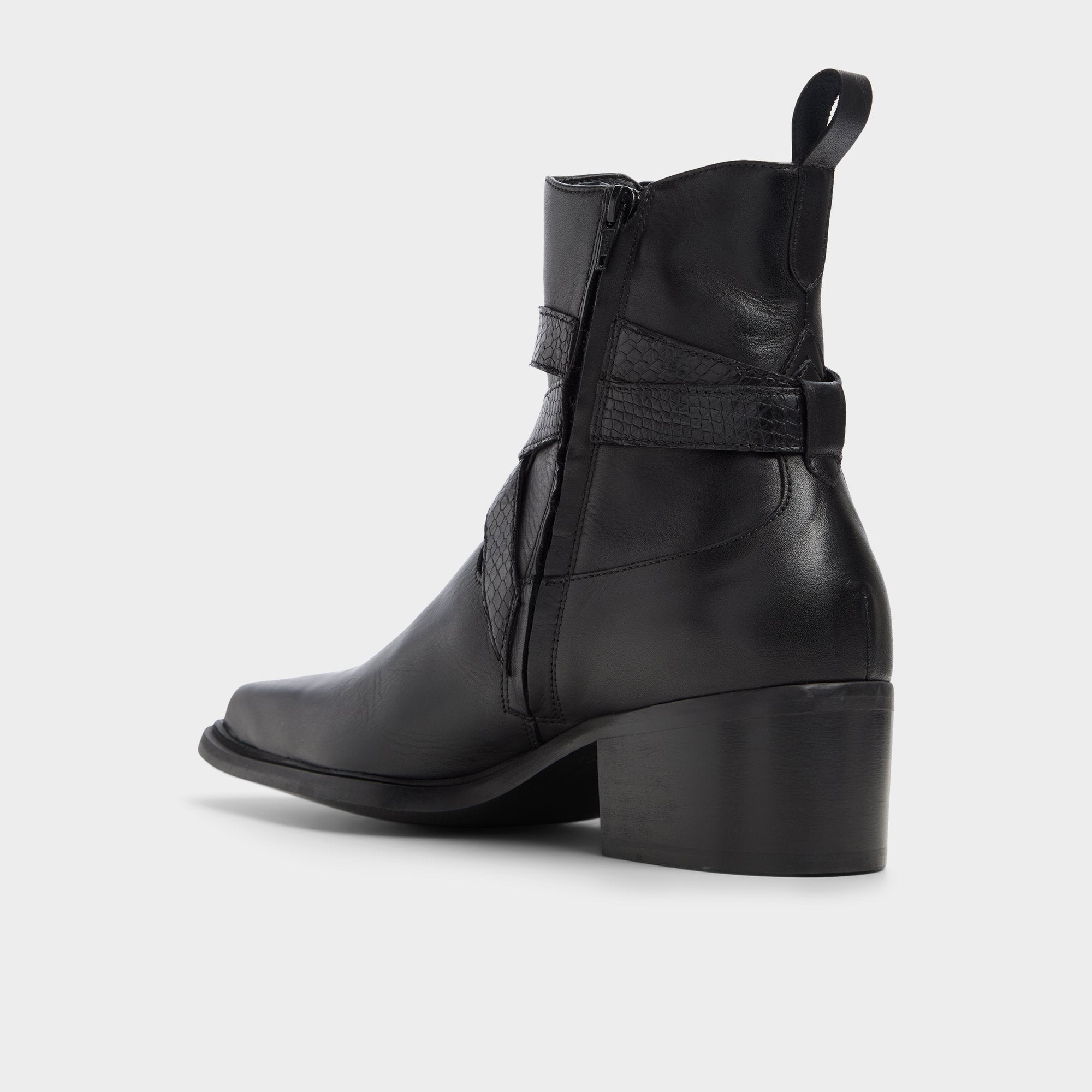 Aldo Moreti bottes homme cuir noir zip talon