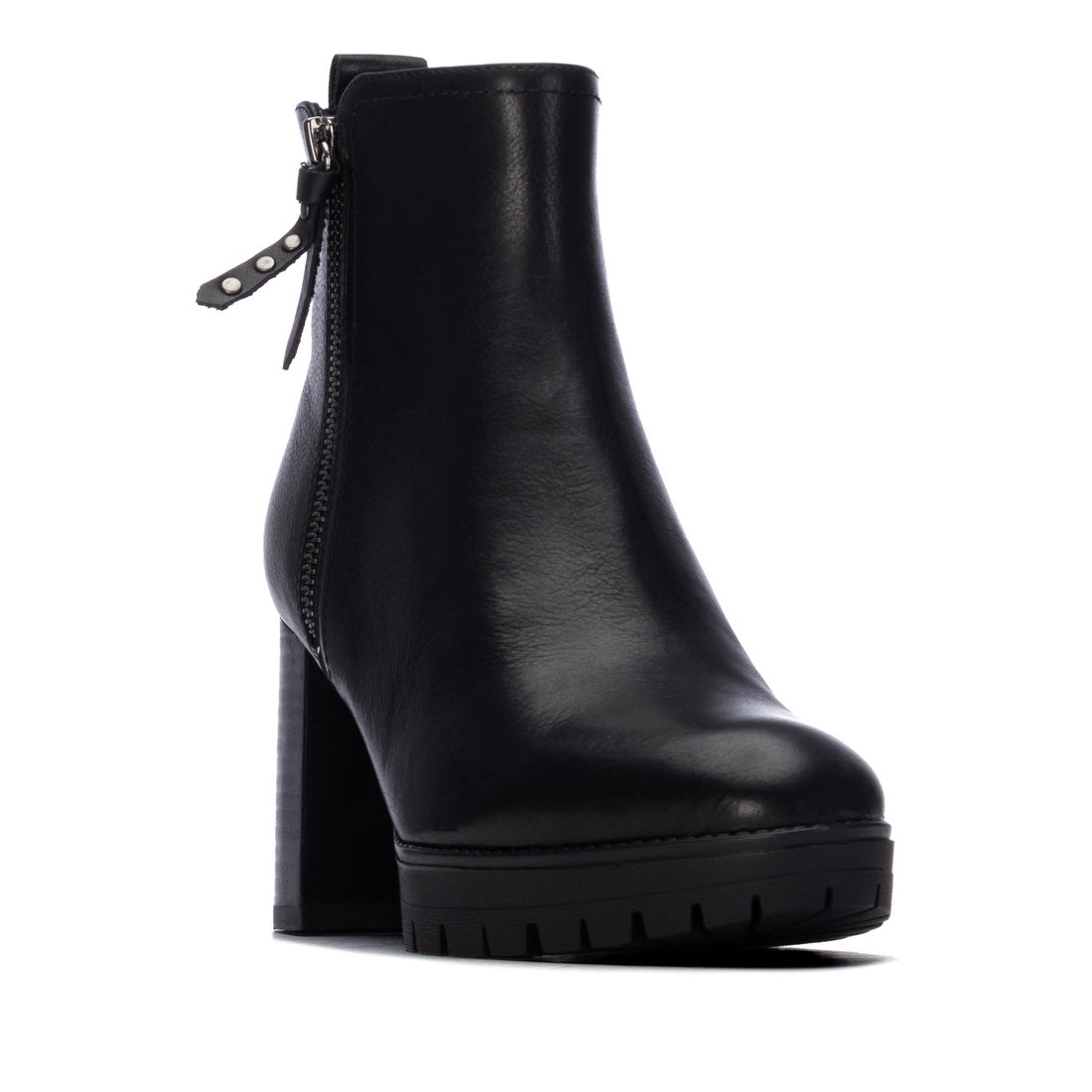 Carmela 16428301 bottine cuir noir talon moyen