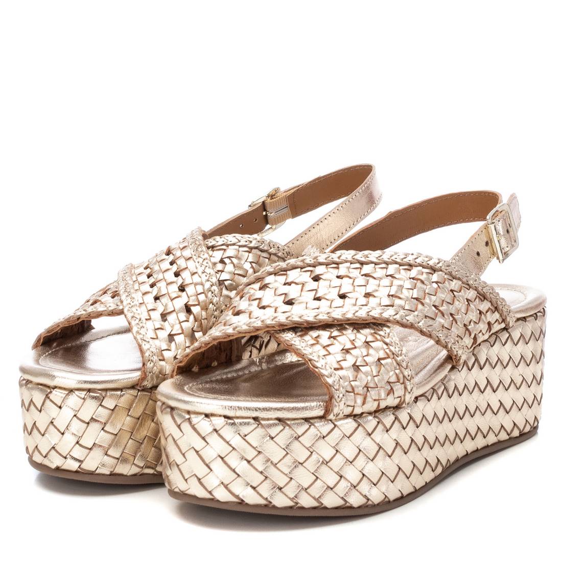 Carmela 16163805 sandale dorée cuir compensée 7 cm