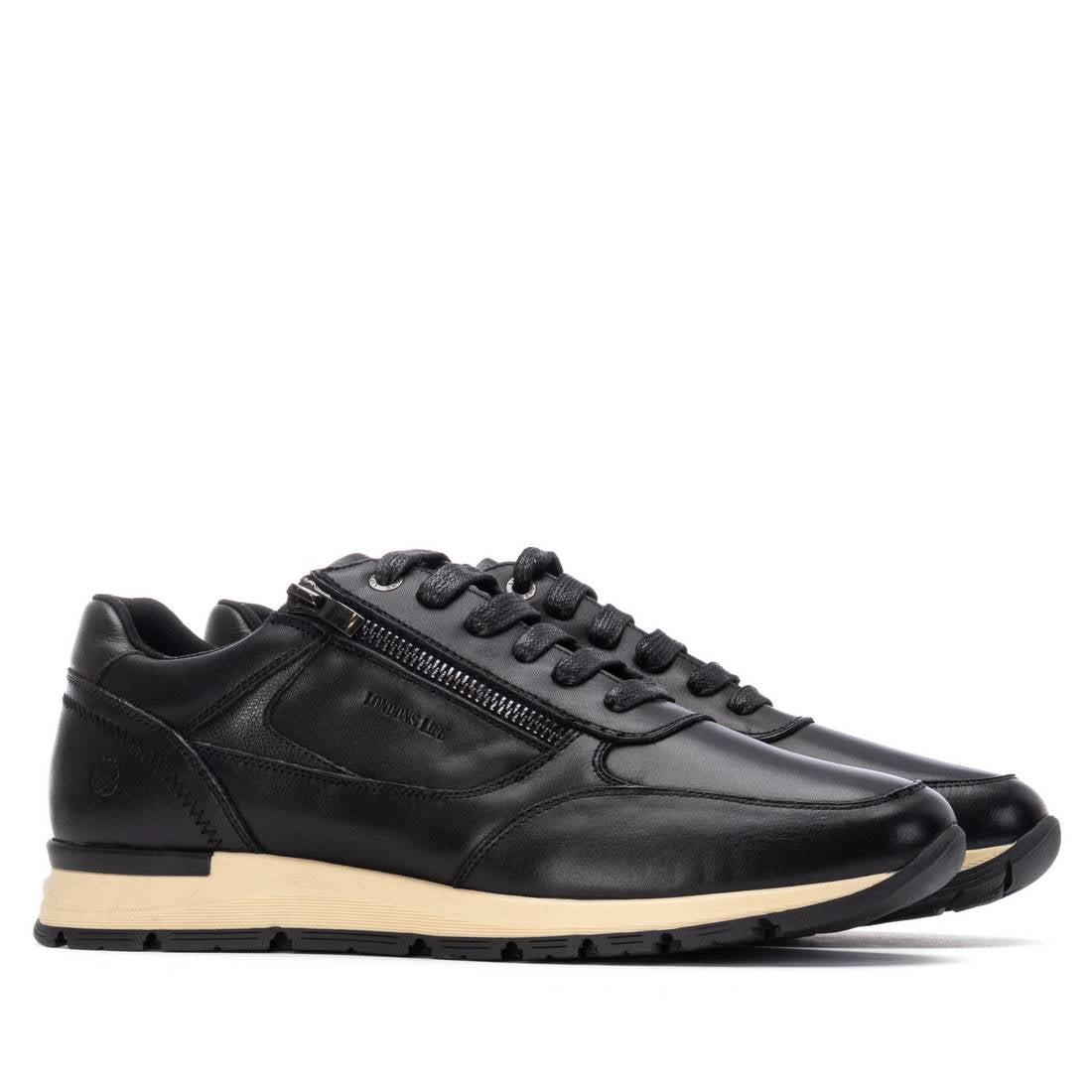 Carmela 16267704 baskets homme noir cuir lacets zip