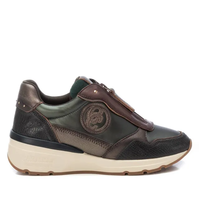 Carmela 16183007 basket verte cuir zip