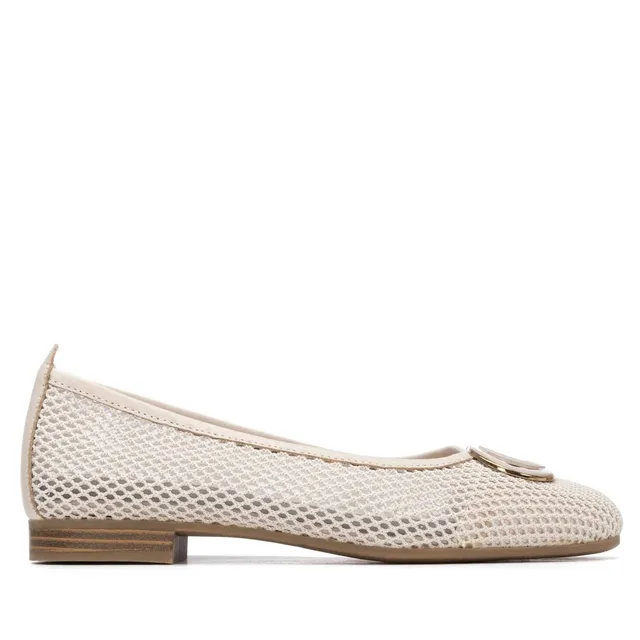 Carmela 16326304 ballerine blanche textile talon bas
