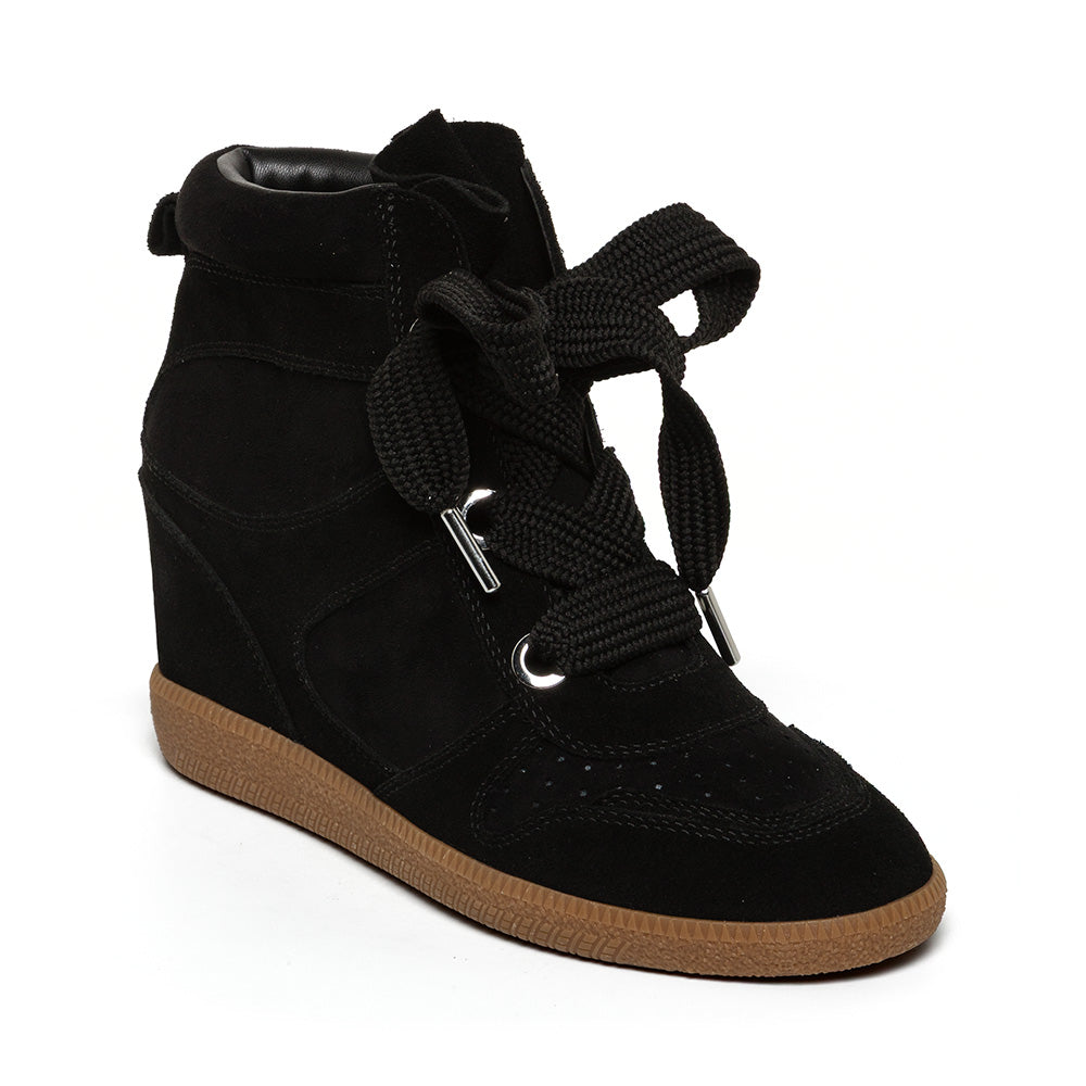 Steve Madden Mables Sneaker baskets daim noir talon 2,5 cm
